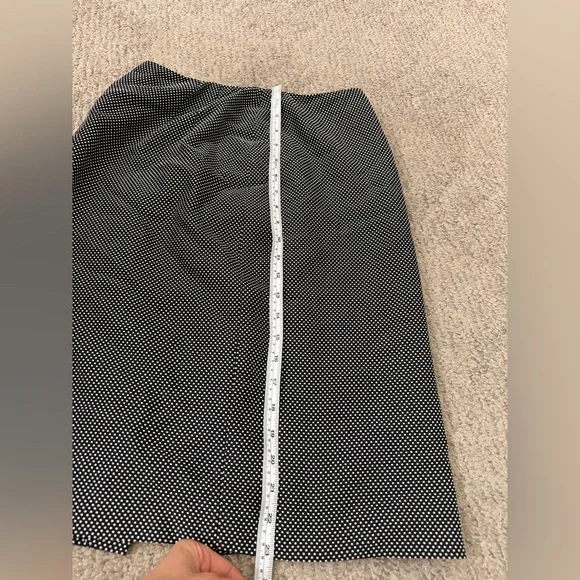 Ellen Tracy Black White Polka Dot Pencil Skirt Sz 6 Work Office - Picture 4 of 6
